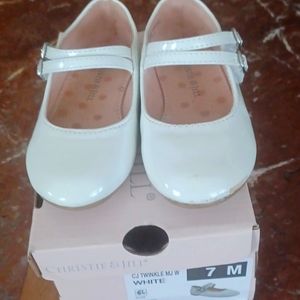 Christie & Jill White Patent Leather Shoes Toddler Girls Size 7M
